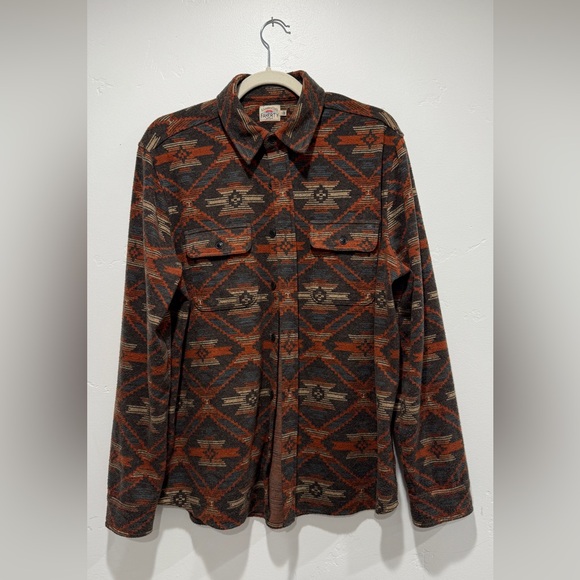 Faherty Legend Over Shirt - Mens Large - Red/Balck - Picture 1 of 5